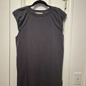 DAVI & DANI Charcoal Gray Cap Sleeve Sheath Dress